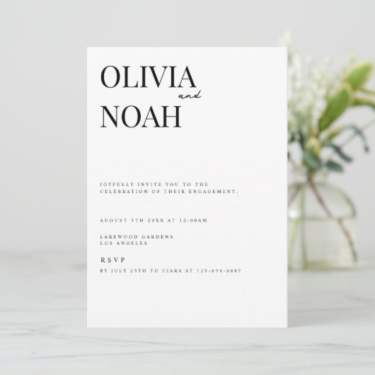 Moderne en elegante uitnodiging voor een White Eng (Staand voorkant)