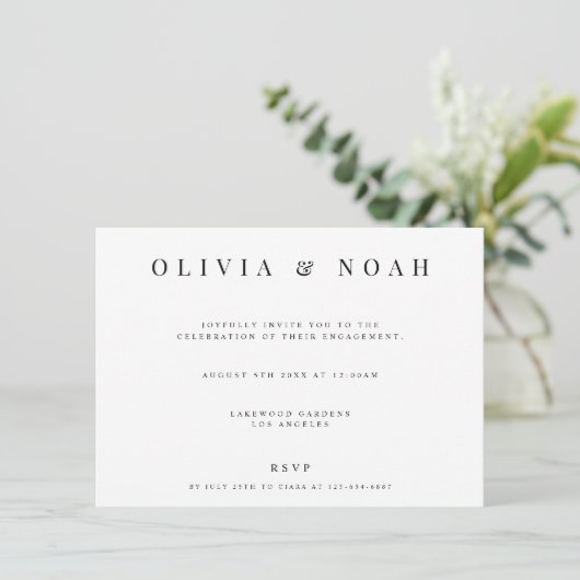 Moderne en elegante uitnodiging voor een White Eng (Staand voorkant)