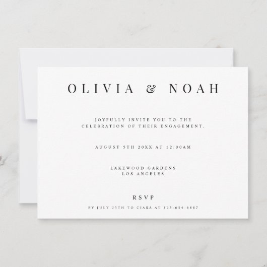 Moderne en elegante uitnodiging voor een White Eng (Voorkant)