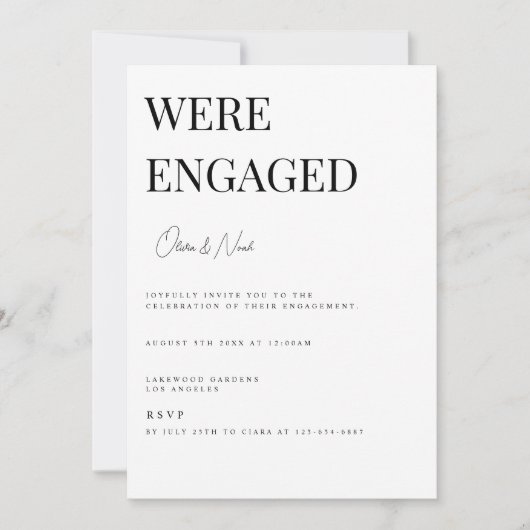 Moderne en elegante uitnodiging voor een White Eng (Voorkant)