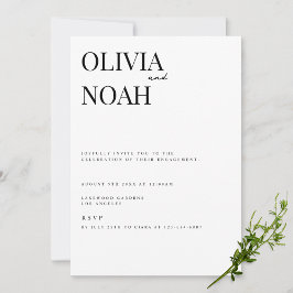 Moderne en elegante uitnodiging voor een White Eng