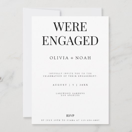 Moderne en elegante uitnodiging voor een White Eng (Voorkant)