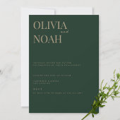 Moderne en elegante uitnodigingen voor een groene 