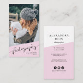 Moderne en elegante violetfotografie visitekaartje (Voorkant / Achterkant)