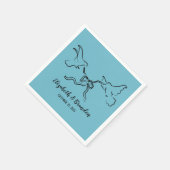 Moderne en elegante vogel met lint bruiloft servet (Hoek)