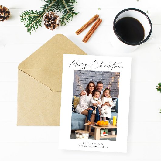 Moderne en elegante vrolijke kerstfoto