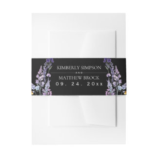 Moderne en Elegante Wilde Bloemen Rustieke Bruilof Uitnodigingen Wikkel