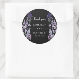 Moderne en Elegante Wilde Bloemen Rustieke Trouwda Ronde Sticker