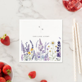 Moderne en Elegante Wilde Bloemen Rustieke Trouwda Servet