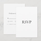 Moderne en elegante witte RSVP-kaart RSVP Kaartje (Voorkant / Achterkant)