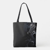 Moderne en Elegante Zwart Witte Bloemen Tote Bag (Achterkant)