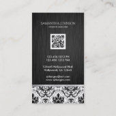 Moderne en elegante zwarte & gouden  Damask Visitekaartje (Achterkant)