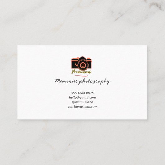 Moderne en elegante zwarte minimalistische fotogra visitekaartje (Achterkant)