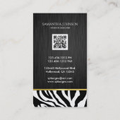 Moderne en elegante zwarte stripes en goudzebrastr visitekaartje (Achterkant)