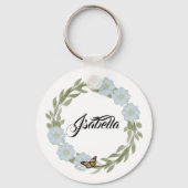 Moderne en frisse bloementros sleutelhanger (Voorkant)