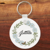 Moderne en frisse bloementros sleutelhanger (Voorkant)