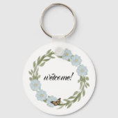 Moderne en frisse bloementros sleutelhanger (Achterkant)