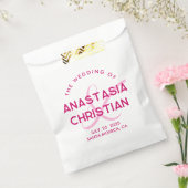 Moderne en gedurfde magenta bruiloft bedankzakje (Gezegeld)