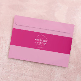 Moderne en gedurfde magenta bruiloft uitnodigingen wikkel