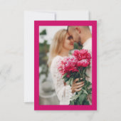 Moderne en gedurfde magenta foto bedankkaart (Achterkant)