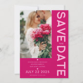 Moderne en gedurfde magenta foto opslaan van de da kaart (Voorkant)