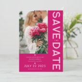 Moderne en gedurfde magenta foto opslaan van de da kaart (Staand voorkant)