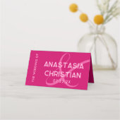 Moderne en gedurfde magenta plaatskaartje (Achterkant)