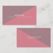 Moderne en geometrische minimale roze visitekaartje (Voorkant / Achterkant)