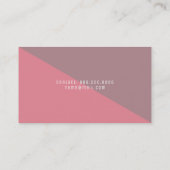 Moderne en geometrische minimale roze visitekaartje (Achterkant)