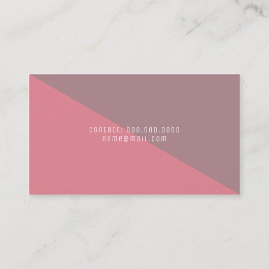 Moderne en geometrische minimale roze visitekaartje (Achterkant)