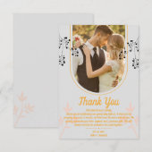 Moderne en Gepersonaliseerd bruiloft - Hartelijk d Bedankkaart (Voorkant / Achterkant)