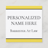 Moderne en grafische barrister op het Visitekaartj Vierkante Visitekaartje (Voorkant)