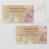 Moderne en grafische Paarse versiering en wit Abst Visitekaartje (Voorkant / Achterkant)