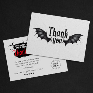 Moderne en griezelige Halloween QR-code bedankkaar Bedankkaart