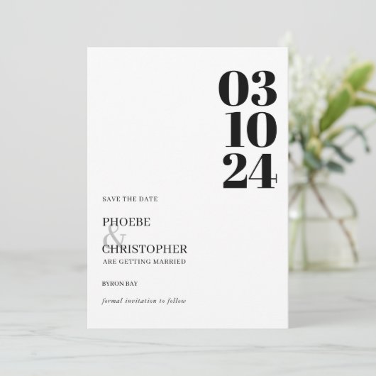 Moderne en hedendaagse fotobruiloft kaart (Staand voorkant)