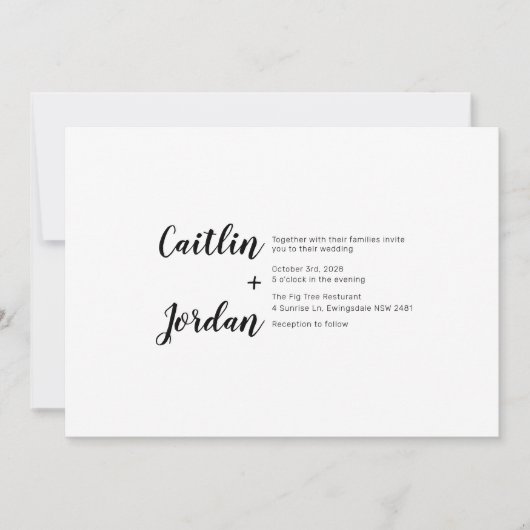 Moderne en hedendaagse huwelijksuitnodiging kaart (Voorkant)