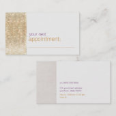 Moderne en Hip Gold FAUX Sequin Appointcard Afsprakenkaartje (Voorkant / Achterkant)