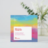 Moderne en inspirerende regenboogkleuren save the date (Staand voorkant)