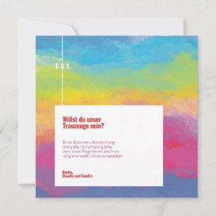 Moderne en inspirerende regenboogkleuren save the date