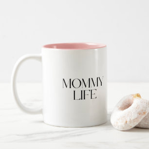 Moderne en Klasse typografie Moeder Leven Tweekleurige Koffiemok