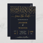 Moderne en klassieke gouden sterren die de data be briefkaart (Voorkant / Achterkant)