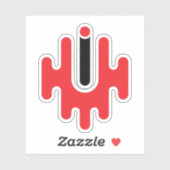 Moderne en Klassieke Letter U Monogram Sticker (Vel)