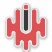 Moderne en Klassieke Letter U Monogram Sticker (Voorkant)
