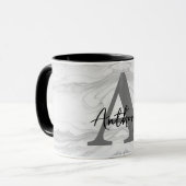 Moderne en Klassieke Marmeren Monogram Letter A Mok (Voorkant links)