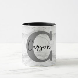 Moderne en Klassieke Marmeren Monogram Letter C Mok