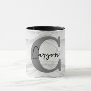 Moderne en Klassieke Marmeren Monogram Letter C Mok