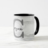 Moderne en Klassieke Marmeren Monogram Letter C Mok (Voorkant rechts)