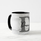 Moderne en Klassieke Marmeren Monogram Letter D Mok (Voorkant links)