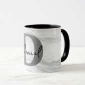 Moderne en Klassieke Marmeren Monogram Letter D Mok (Voorkant rechts)