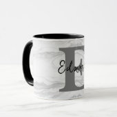 Moderne en Klassieke Marmeren Monogram Letter E Mok (Voorkant links)